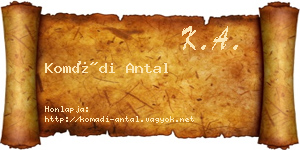 Komádi Antal névjegykártya